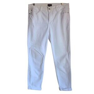 NYDJ rachel roll cuff ankle stretch jeans optic white denim lift womens size 10